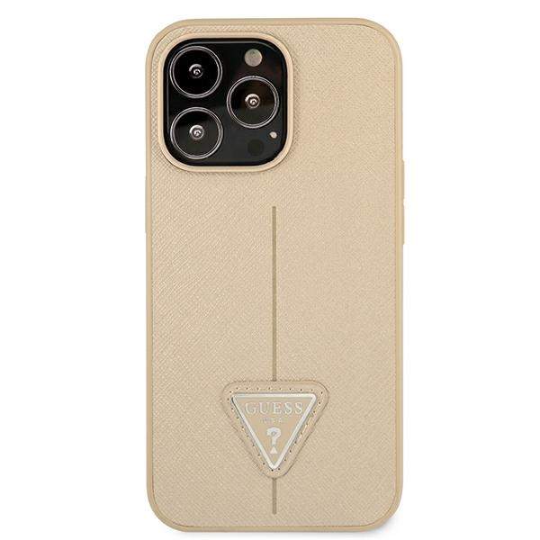 Guess GUHCP13LPSATLE iPhone 13 Pro/ 13 6,1" beżowy/beige hardcase SaffianoTriangle Logo