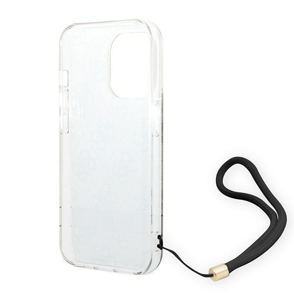 Guess GUOHCP14XH4STW iPhone 14 ProMax 6,7" brązowy/brown hardcase 4G Print Strap