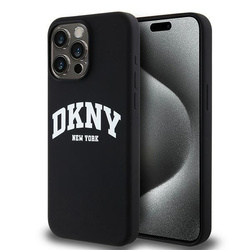 DKNY DKHMP15XSNYACH iPhone 15 Pro Max6.7" czarny/black hardcase Liquid Silicone White Printed Logo MagSafe