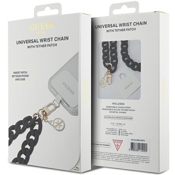 Guess GUOUCBMC4MK Universal Big HandStrap czarny/black Acrylic 4G Charm