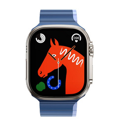 Pasek do Apple Watch Hoco magnetyczny silikon 38 / 40 / 41 mm AS102 ciemny niebieski z jasnym niebieskim