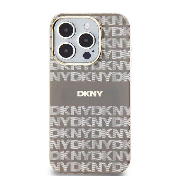 DKNY DKHMP15LHRHSEE iPhone 15 Pro6.1" beżowy/beige hardcase IML Mono & Stripe MagSafe