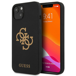 Guess GUHCP13MLS4GGBK iPhone 13 / 14 /15 6.1" czarny/black hard case Silicone 4G Logo