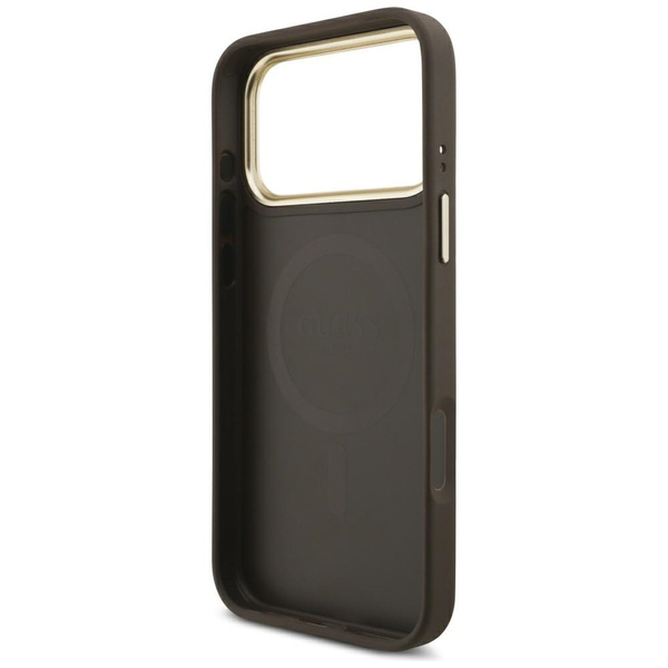 Etui Guess 4G z portfelem Magsafe do     iPhone 17 Pro Max brązowy