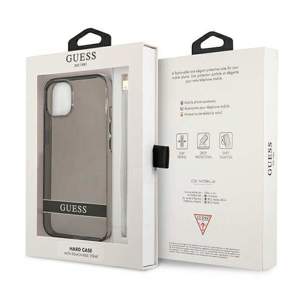 Guess GUHCP13SHTSGSK iPhone 13 mini 5,4" czarny/black hardcase Translucent Strap