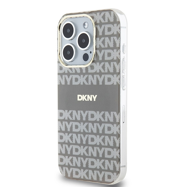 DKNY DKHMP15LHRHSEE iPhone 15 Pro6.1" beżowy/beige hardcase IML Mono & Stripe MagSafe