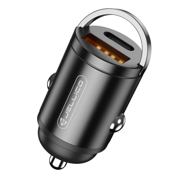 JELLICO car charger F19 PD 30W 1xUSB-C + 1xUSB QC3.0 Black