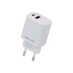 Beline Ład. siec. 1x USB-C + 1x USB 20W biała /white (only head) PD 3.0 + QC 3.0  BLN2CW20