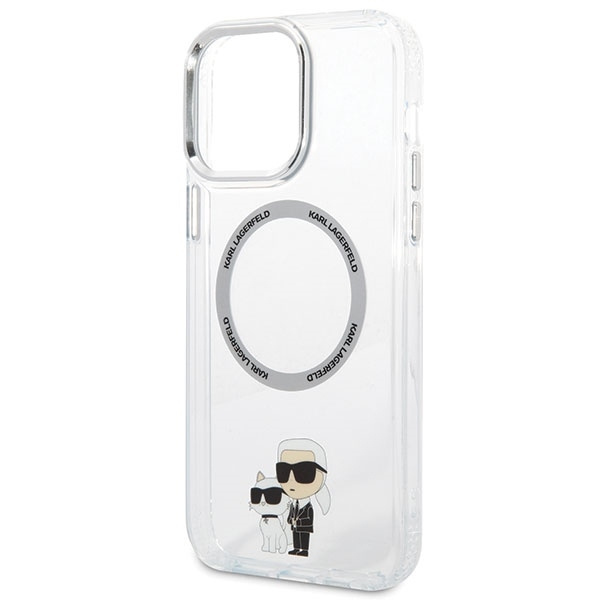 Etui Karl Lagerfeld Iconic Karl&Choupette Magsafe na iPhone 13 Pro Max - przezroczyste