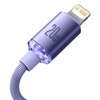 Baseus Crystal Shine Series kabel przewód USB do szybkiego ładowania i transferu danych USB Typ C - Lightning 20W 2m fioletowy (CAJY000305)