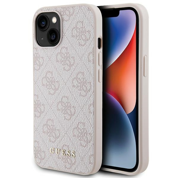 Guess GUHCP15SG4GFPI iPhone 15 / 14 / 136.1" różowy/pink hard case 4G Metal Gold Logo