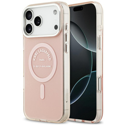 Etui Karl Lagerfeld IML Karl RSG Logo MagSafe do iPhone 17 Pro Max różowy