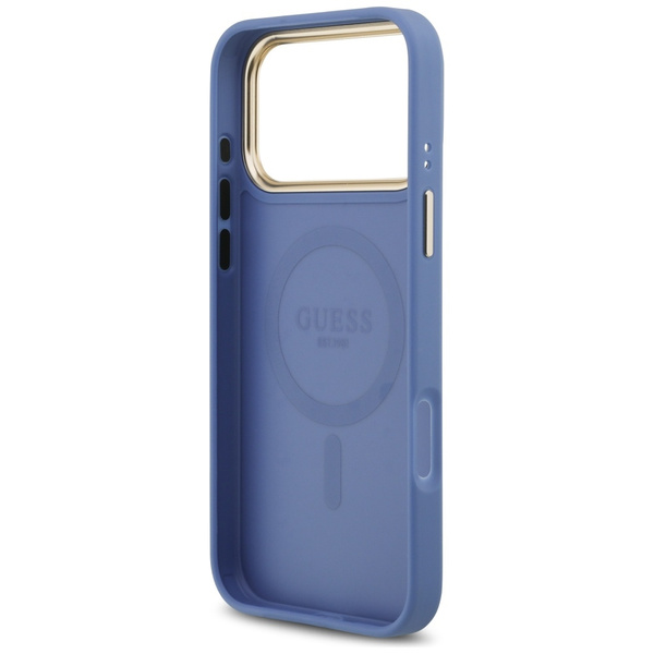 Etui Guess 4G Stripe MagSafe do iPhone   17 Pro Max niebieski