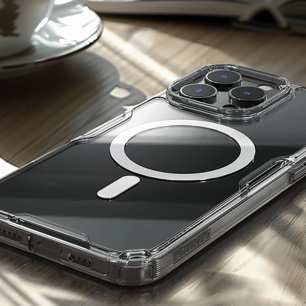 Nillkin Nature Pro Magnetic Case with MagSafe for iPhone 16 Pro - Transparent & White