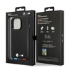 Etui BMW Leather Stamp Tricolor MagSafe na iPhone 14 Pro Max - czarne