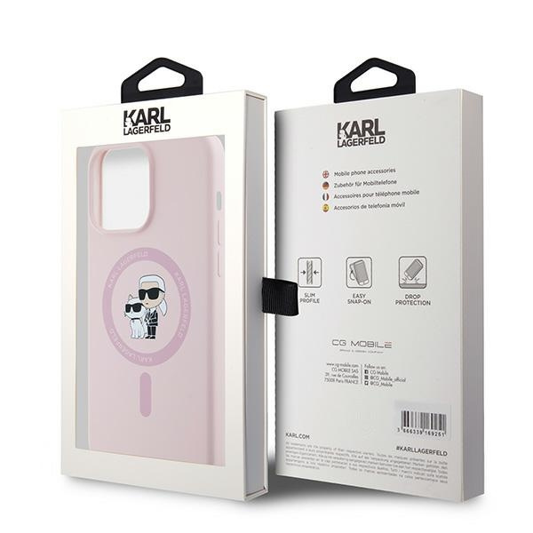 KARL LAGERFELD KLHMP15LSCMKCRHP IPHONE 15 PRO 6.1" RÓŻOWY/PINK HARDCASE SILICONE KARL & CHOUPETTE MAGSAFE