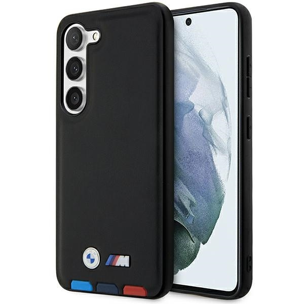 Etui BMW Leather Stamp Tricolor na Samsung Galaxy S23+ - czarne