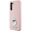 Karl Lagerfeld Silicone Choupette Metal Pin case for Samsung Galaxy S23 - pink