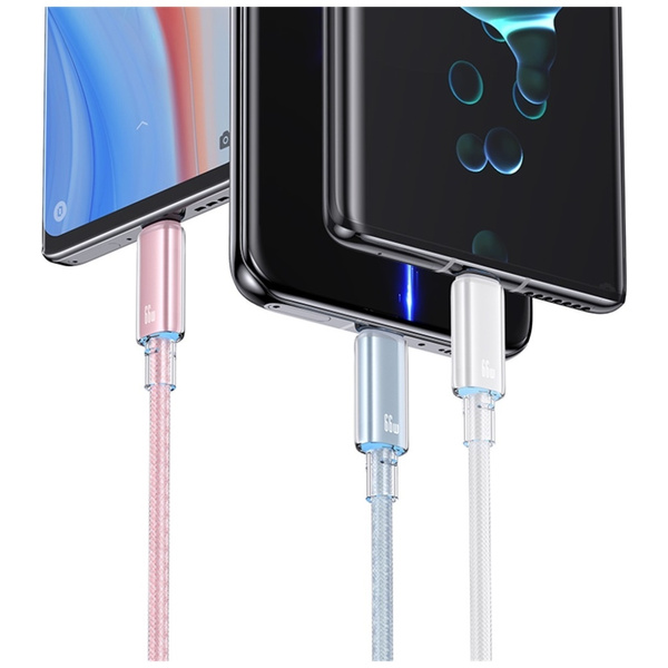 Kabel USAMS Cloud Series US-SJ658 6A     USB-A do USB-C 1,2m różowy