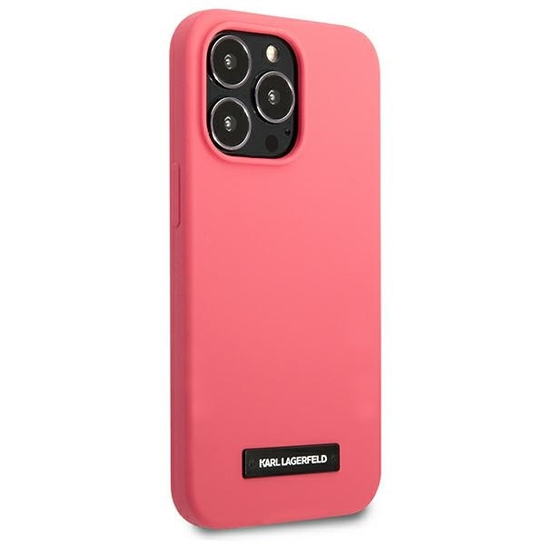 Etui Karl Lagerfeld Silicone Plaque na iPhone 13 Pro Max - fuksjowy