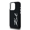KARL LAGERFELD KLHCP15LSCMSMVK IPHONE 15 PRO 6.1" BLACK/BLACK HARDCASE SILICONE METAL SCRIPT LOGO