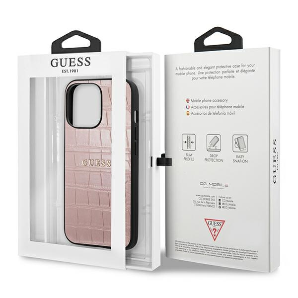 Guess GUHCP13LPCRBPI iPhone 13 Pro / 136,1" różowy/pink Croco Strap Collection