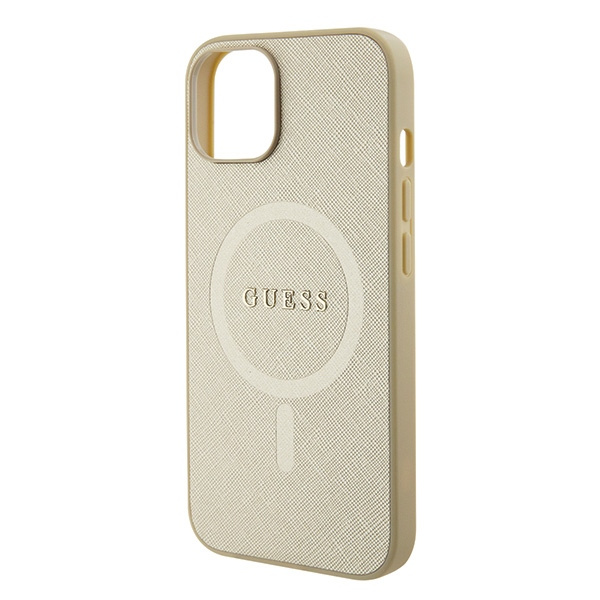 Guess GUHMP15MPSAHMCB iPhone 15 Plus / 14 Plus 6.7" złoty/gold hardcase Saffiano MagSafe