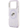 Etui Karl Lagerfeld IML Glitter Karl &   Choupette Heads Logo MagSafe do iPhone 17 Pro Max fioletowy