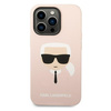 Etui Karl Lagerfeld Silicone Karl's Head MagSafe na iPhone 14 Pro Max - jasnoróżowe