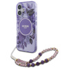 Guess GUHMP16SHFWBRCESU iPhone 166.1" fioletowy/purple hardcase IML Flowers With Pearl Strap MagSafe