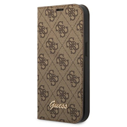 Guess GUBKP14XHG4SHW iPhone 14 Pro Max6,7" brązowy/brown book 4G Vintage Gold Logo