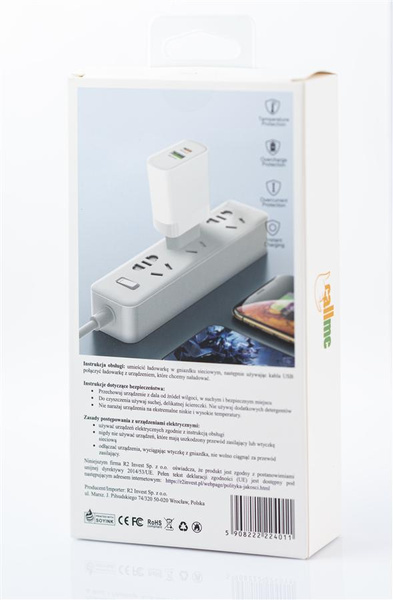Ładowarka Callme LS13 2 USB 18W PD+QC 3.0 biała z kablem Lightning