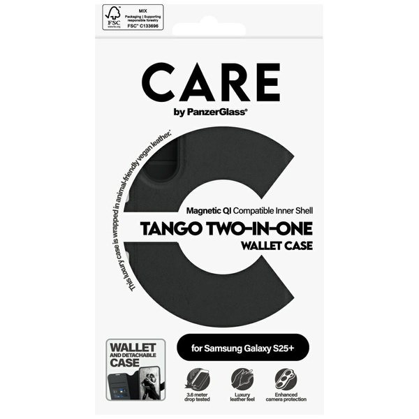 Etui CARE by PanzerGlass Feature Tango    2w1 Wallet do Samsung Galaxy S25+ czarny