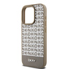 DKNY DKHMP15LPSOSPW iPhone 15 Pro6.1" brązowy/brown hardcase Leather Printed Pattern Metal Logo MagSafe