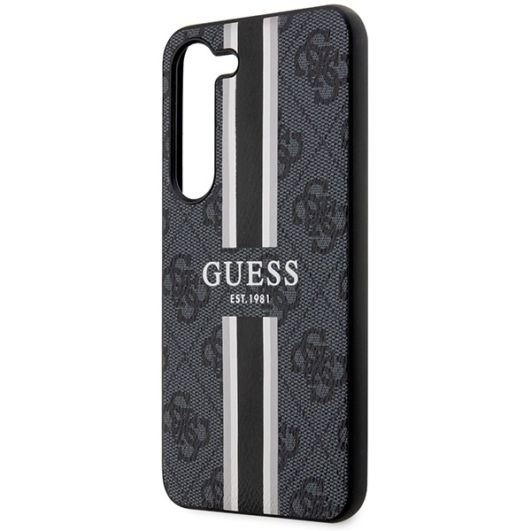 GUESS GUHCS23SP4RPSK S23 S911 BLACK/BLACK HARDCASE 4G PRINTED STRIPE