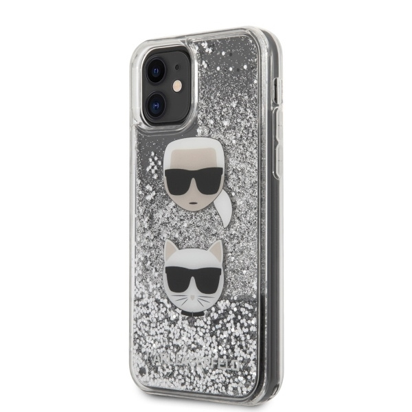 KARL LAGERFELD KLHCN61KCGLSL IPHONE 11 / XR 6.1 "HARDCASE SILVER / SILVER GLITTER KARL & CHOUPETTE