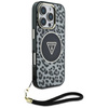Etui Guess HC IML Leopard Triangle Cord  Strap do iPhone 16 Pro MagSafe czarny