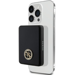 Guess Powerbank indukcyjny 5WGUPBM3AL4DMK 3000mAh czarny/black MagSafe 4G Strassed Metal Logo