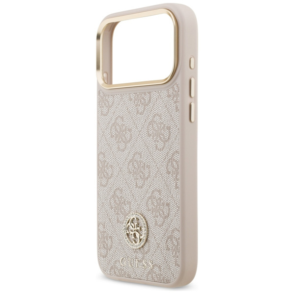 Etui Guess 4G Strass Logo MagSafe do     iPhone 17 Pro Max różowy