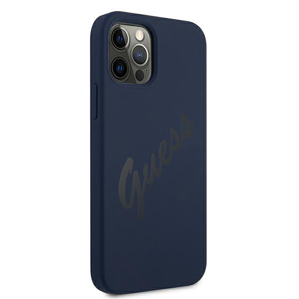 Guess GUHCP12LLSVSBL iPhone 12 Pro Max6,7" niebieski/blue hardcase Script Vintage