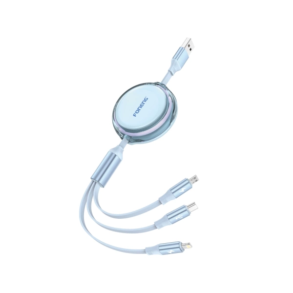 FONENG kabel X113 3w1 3A 1.1M Niebieski