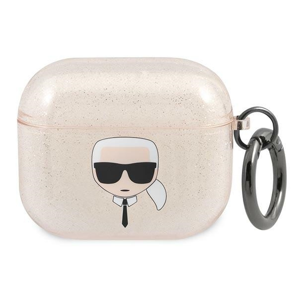 KARL LAGERFELD KLA3UKHGD AIRPODS 3 COVER ZŁOTY/GOLD GLITTER KARL`S HEAD