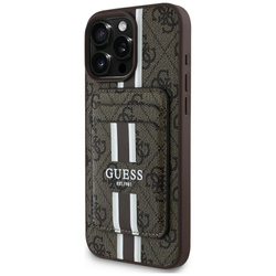 Etui Guess 4G Stripes z portfelem        Magsafe do iPhone 16 Pro Max brązowy
