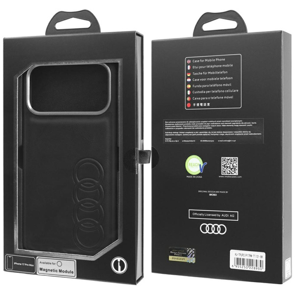 Etui Audi TT Synthetic Leather MagSafe   do iPhone 17 Pro Max czarny