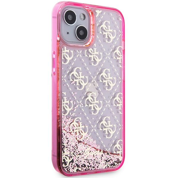 Guess GUHCP14SLC4PSGP iPhone 14 / 15 /13 6.1" różowy/pink hardcase Liquid Glitter 4G Transculent