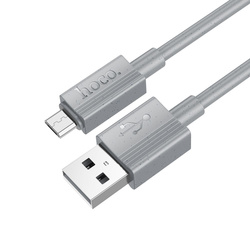Kabel USB A do Micro USB Hoco 2,4A 1 m X107 szary