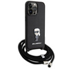Etui Karl Lagerfeld Crossbody Saffiano Monogram Metal Pin Karl & Choupette na iPhone 15 Pro Max - czarne