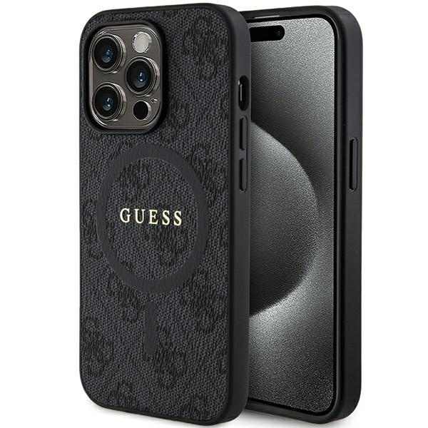 GUESS GUHMP13XG4GFRK IPHONE 13 PRO MAX 6.7 "BLACK/BLACK HARDCASE 4G COLLECTION LEATHER METAL LOGO MAGSAFE