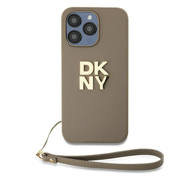 DKNY DKHCP15XPBSWSE iPhone 15 Pro Max6.7" beżowy/beige hardcase Wrist Strap Stock Logo