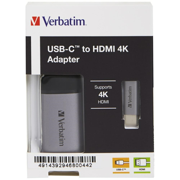 Verbatim Adapter USB-C - HDMI 4K         aluminiowy/aluminum 49143
